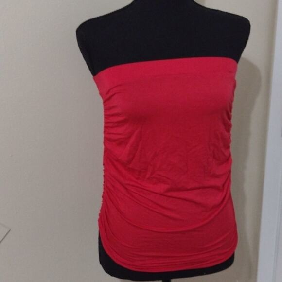 Fashion Nova red scrunch pleated tub top crop top size small - Picture 1 of 5
